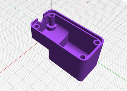 CAD image of part designed with BlocksCAD