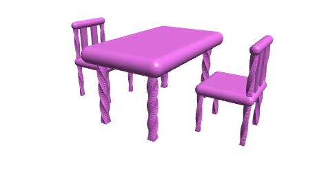 Chairs and Table made in BlocksCAD